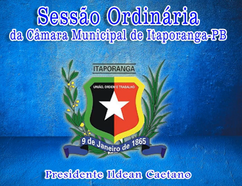 Câmara de Itaporanga realiza mais uma sessão ordinária na noite desta quinta-feira, dia 9 de Fevereiro